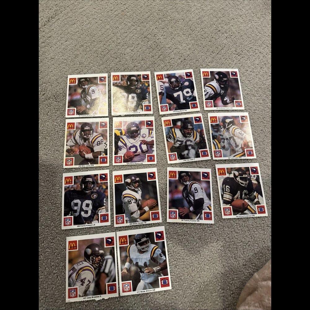 1986 Minnesota Vikings McDonald’s Cards. Tommy Kramer, Steve Jordan And More!!